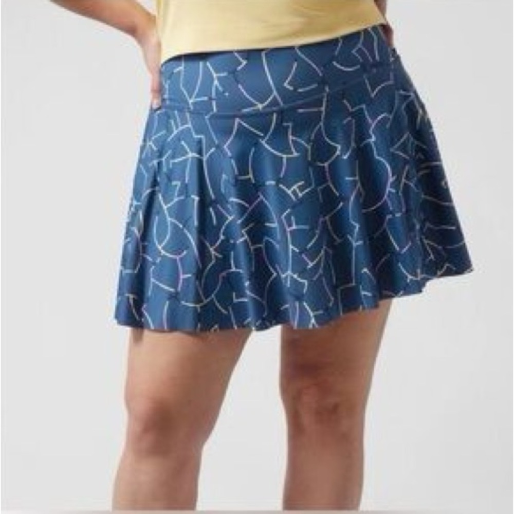 Athleta Ace Stretch Performance Tennis Skort Pickleball Golf Blue XL